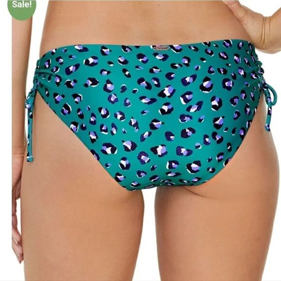 Raisins Green Blue Leopard Side Ties Hipster Bikini Swim Bottoms Large NWT - Picture 8 of 16